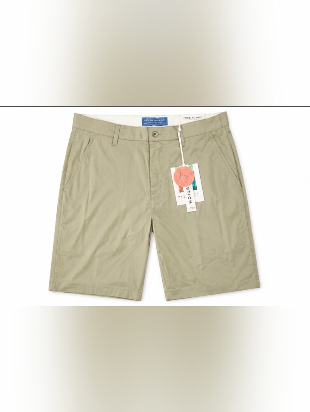 Nwt Free Planet Men's Khaki Chino Shorts NWT Size 32  9" Inseam Casual Stretch